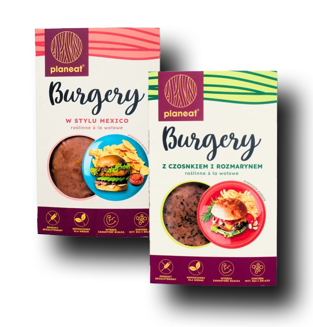 Zestaw Burgerów Roślinnych Planeat | W stylu Mexico + Z konopią w tylu BBQ