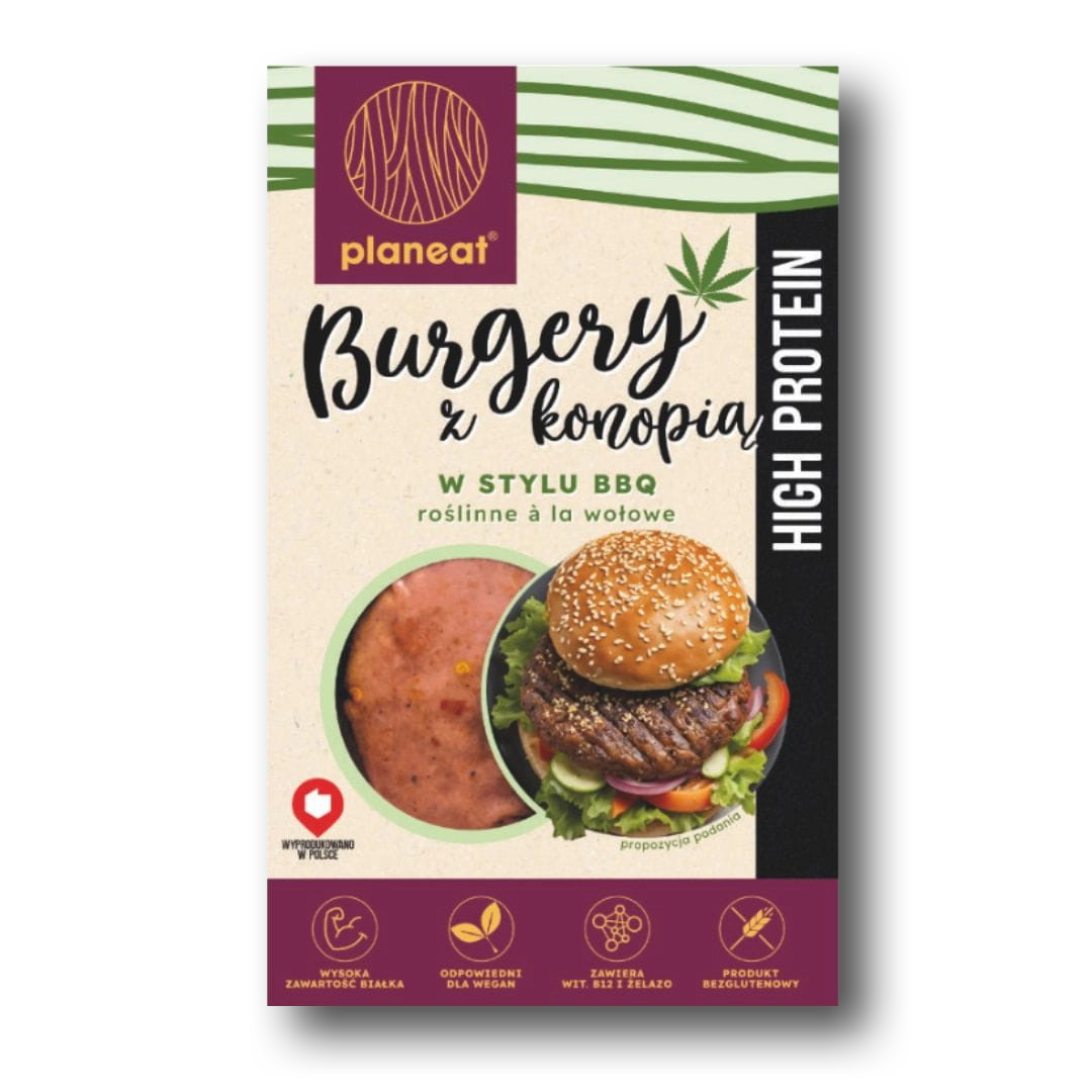 Burgery Roślinne z Konopią w stylu BBQ Planeat ® 200g