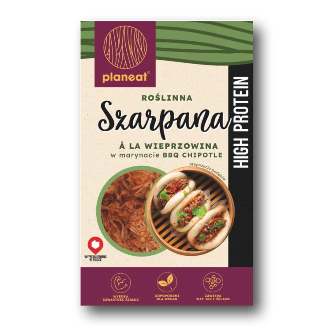 Szarpana roślinna à la wieprzowina BBQ Chipotle Planeat 150g