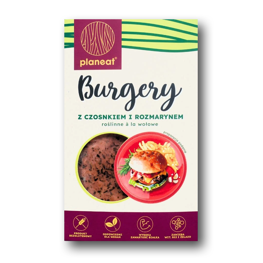Burgery Roślinne z czosnkiem i rozmarynem Planeat 200g